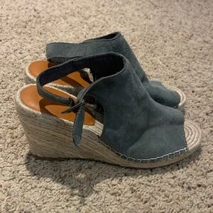 GAP Blue Suede Wedge Sandals